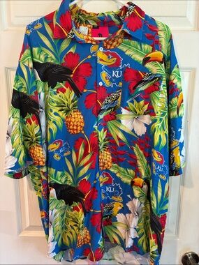 Foco Size 2X Men’s Tropical KU Print  Top NWT
